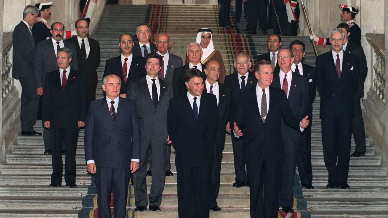 H.W. Bush helped convene the Middle East Peace Conference at the Royal Palace in Madrid in 1991. 