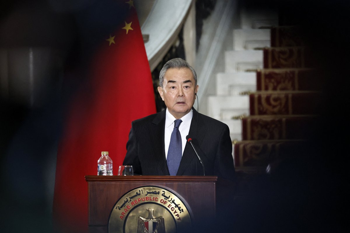 Wang Yi During A Press Conference 