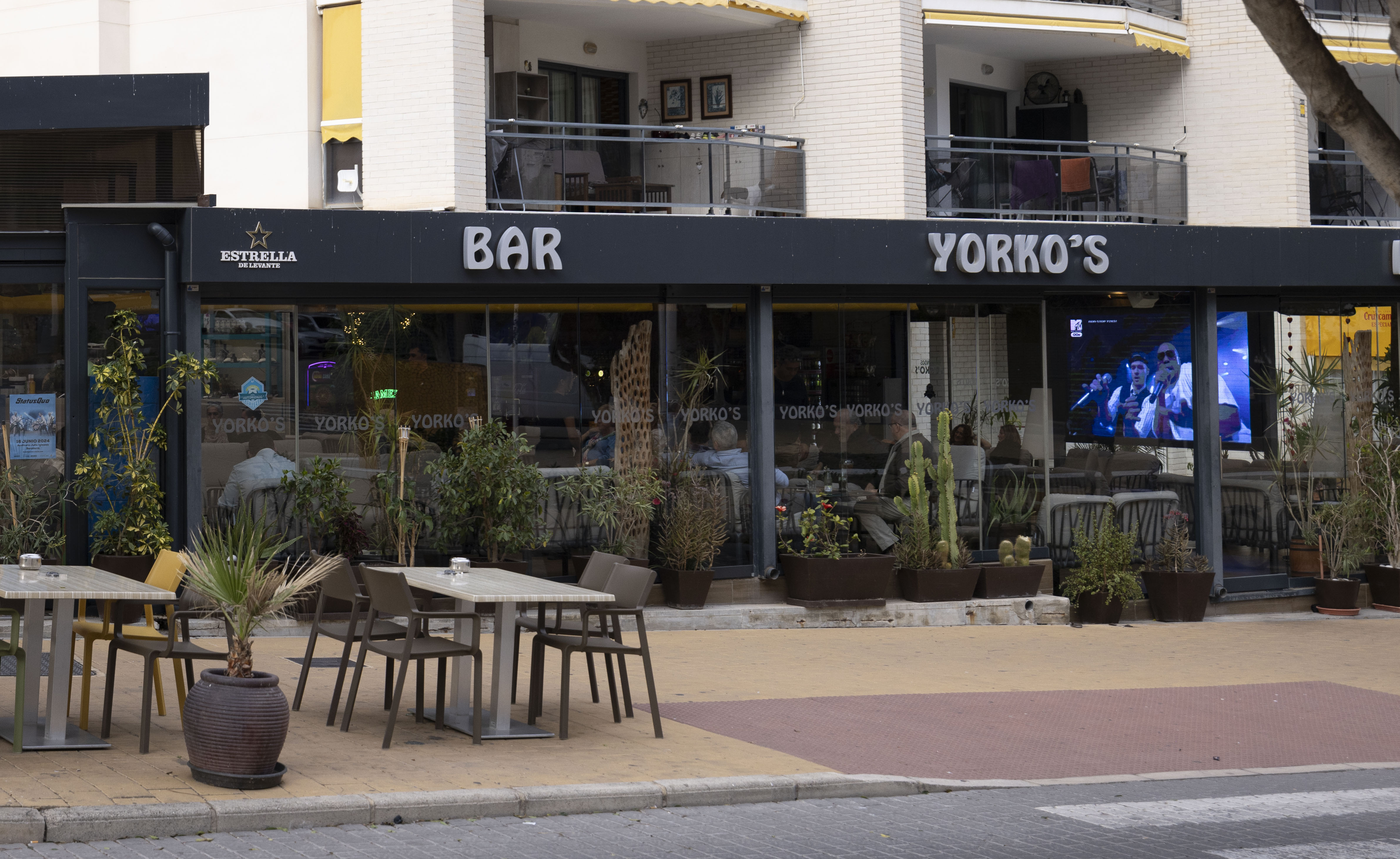 The Yorko's bar located opposite Maxim's apartment building, which is run by Eastern Europeans and frequented by many Russians and Ukrainians