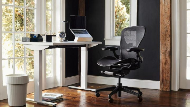 The Aeron chair in a home office.
