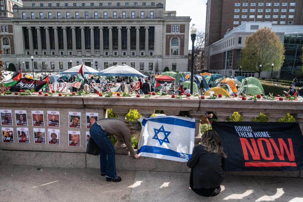 Anti-Israel protesters are 'barbaric' causing mayhem at the gates of Columbia University